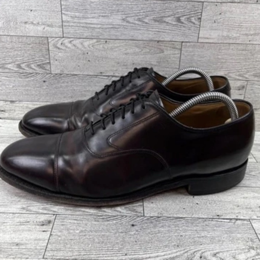 Johnston Murphy Oxblood Leather Cap Toe Dress Shoes 22-02985 Men Size 10D - Picture 6 of 8